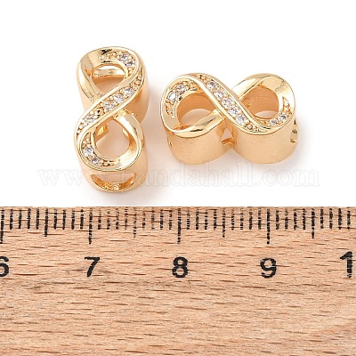 Латунь микропаве прозрачный кубический цирконий европейский бисер&nbsp;KK-Z142-07G-1