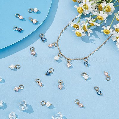 48 шт. двухцветные перламутровые двухсторонние полированные подвески&nbsp;PALLOY-AR00005-1