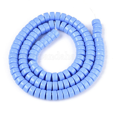 Непрозрачные сплошные цветные стеклянные бусины GLAA-N026-3x6mm-08-1