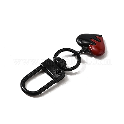 10 шт. подвесные украшения из сплава с двойным экраном красного и черного цвета HJEW-JM03458-1