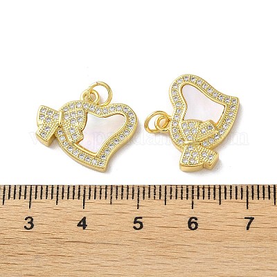 Подвески из латуни с микро-паве ко Дню святого Валентина KK-B083-41B-G-1