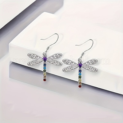 Ожерелья и серьги-подвески из сплава стрекозы со стразами FS-WGD83DF-01-1