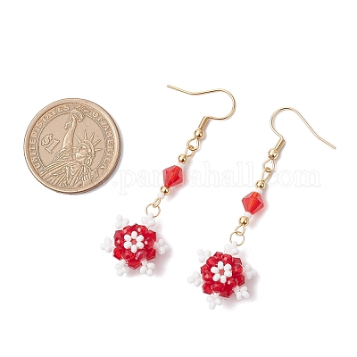 Стеклянные бусины серьги dnagle EJEW-MZ00501-05-1