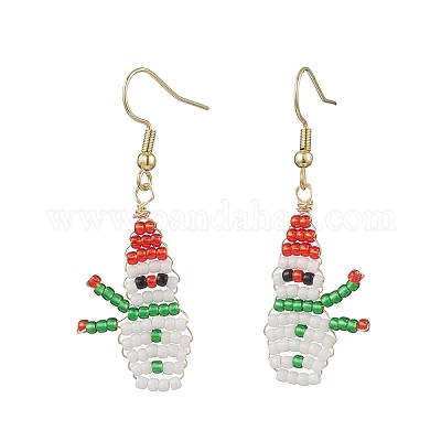 Серьги-подвески из круглого бисера Toho EJEW-MZ00566-01-1