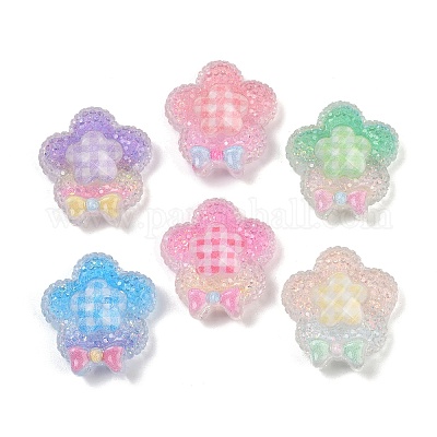 Кабошоны цветка из непрозрачной смолы RESI-R465-03-1