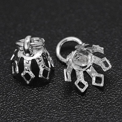 Латунная филигранная крышка для бусин KK-E738-31S-1