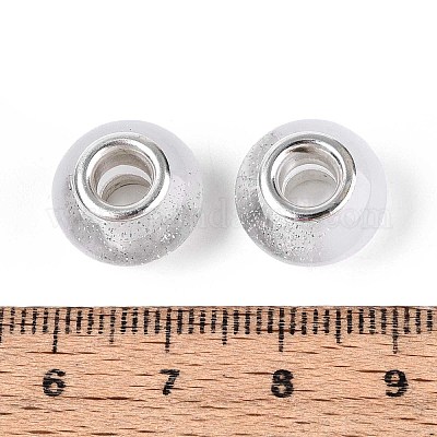 Прозрачные европейские бусины-рондель из смолы RESI-N044-02L-1