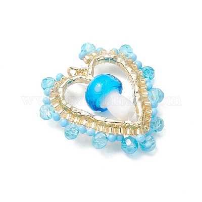 Лэмпворк в виде гриба ручной работы с круглыми стеклянными бусинами класса А и подвесками из сплава с открытыми задними панелями и подвесками из гальванизированного стекла PALLOY-MZ00689-03-1