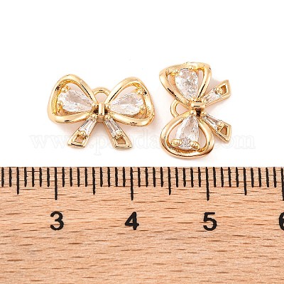 Латунные микропаве прозрачные подвески с фианитом KK-S389-01G-1