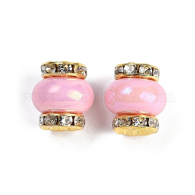 Бусины из смолы с латунными стразами рондель KK-H490-05G-01-1