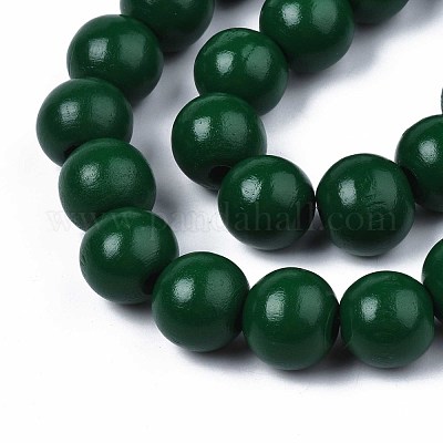 Окрашенные распылением нити бус из натурального дерева WOOD-S053-57C-1