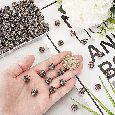 100 шт. бусины из полимерной глины со стразами RB-PH0001-43C-1