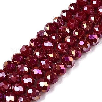 Стеклянные бусины с гальваническим покрытием  EGLA-A044-P8mm-B02-1