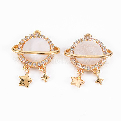 Латунные микропаве прозрачные подвески с фианитом KK-T062-190G-NF-1