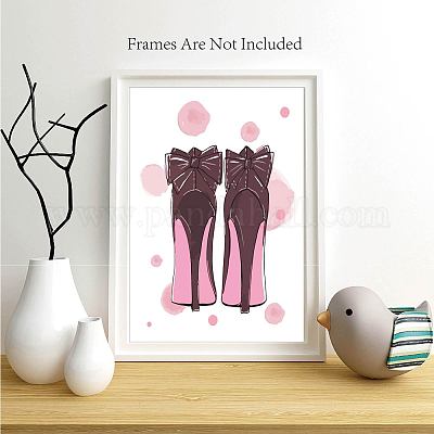 High Heel with Pink Flowers Wall Art, Canvas Prints, Framed Prints