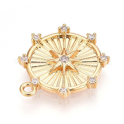 Латунные микропаве прозрачные подвески с фианитом KK-T075-26G-1