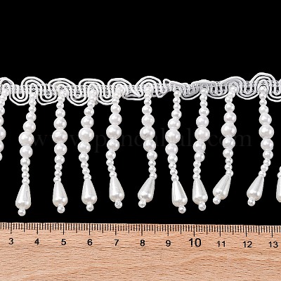 Лента с кисточками из полиэстера и искусственного жемчуга OCOR-XCP0002-70-1