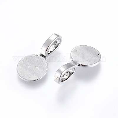 Клей из сплава в тибетском стиле на плоских подушечках для подвесок TIBEP-1124-AS-LF-1