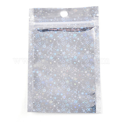 Блестящая голографическая звезда пластиковая упаковка инь-ян пакеты с застежкой-молнией OPP-N002-02H-1