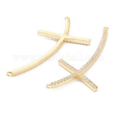 Латунные микропаве прозрачные подвески с фианитом ZIRC-F124-02G-1