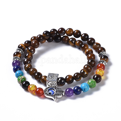 Natural Rare Jewelry Tiger's Eye Round Beads Stretchy Bracelet Wholesale  Price