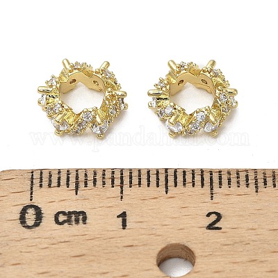 Латунные микро проложить Цирконий Европейский бисером KK-B142-21G-1