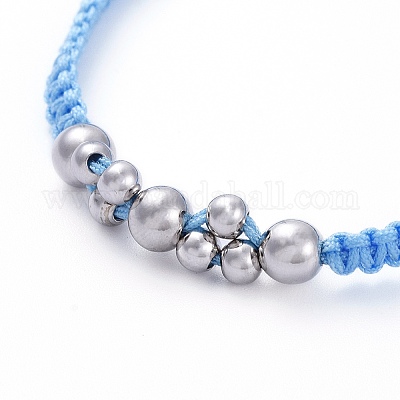 Регулируемые нейлоновые нити плетеные браслеты из бисера BJEW-JB05289-02-1