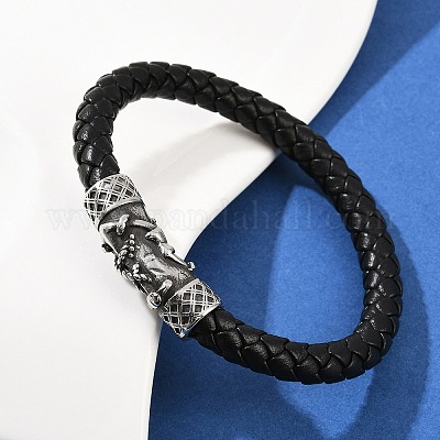 Плетеные браслеты из микрофибры для мужчин и женщин BJEW-H631-01AS-01-1