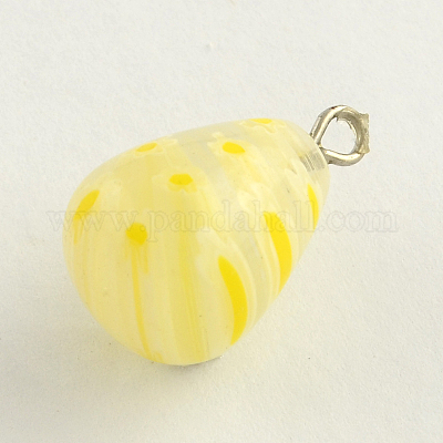 Стеклянные подвески миллефиори ручной работы с железной платиной LK-R005-14-1