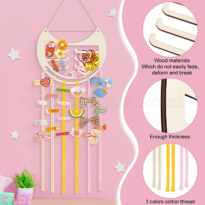 1шт деревянный настенный органайзер для украшений в форме арки/кошки DIY-PH0022-99B-1