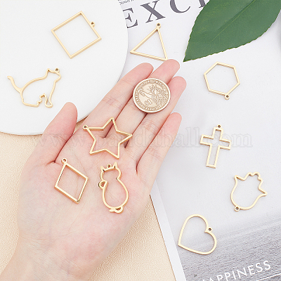 Shop UNICRAFTALE 10pcs 8 Styles Open Bezels for Resin Gold-plated 304  Stainless Steel Open Bezels Charms Hollow Frame Pendants Resin Bezels  Pressed Frame for Jewelry Making Supplies for Jewelry Making - PandaHall  Selected
