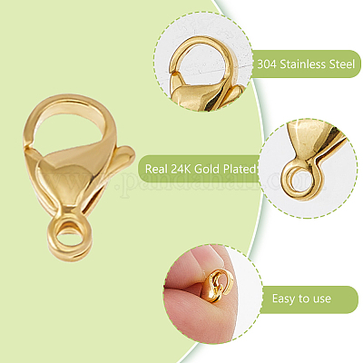 50 шт. вакуумное покрытие PVD из нержавеющей стали 304 карабины-лобстеры STAS-DC0017-15-1