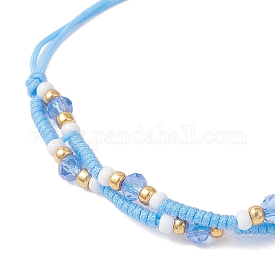 3 шт. регулируемые браслеты из стеклянных бусин BJEW-MZ00233-1