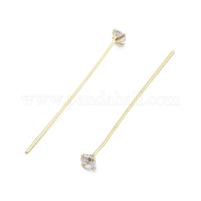 Латунные булавки из прозрачного кубического циркония с микропаве KK-M306-09G-04-1