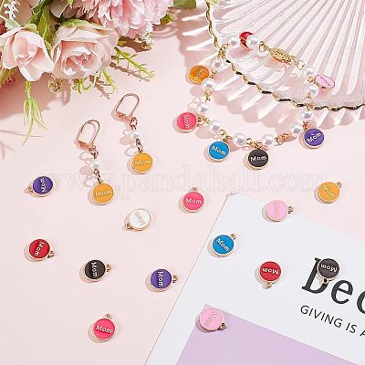 80 шт. 8-цветные эмалевые подвески на тему Дня матери ENAM-OC0001-07-1