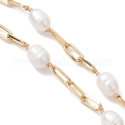 Изготовление браслета-цепочки из натурального пресноводного жемчуга AJEW-JB01457-1
