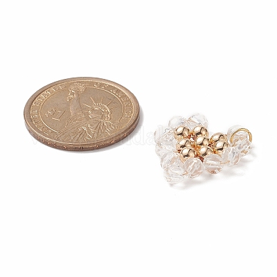 Подвески из медной проволоки с кристаллами натурального кварца PALLOY-JF02037-03-1