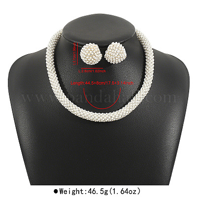 Комплекты из ожерелий и серег-гвоздиков из сплава FS-WGF3D0B-01-1