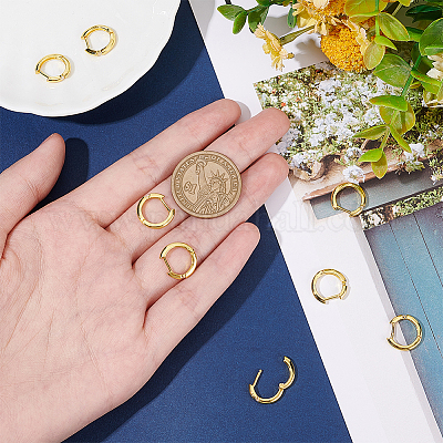 4 пара серег-колец с прозрачным кубическим цирконием EJEW-NB0001-11G-1