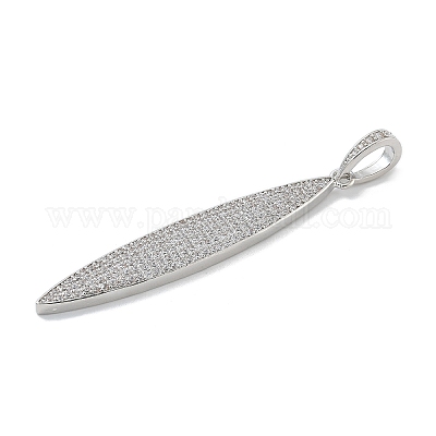 Реечное покрытие латунь микро паве прозрачный кубический цирконий большие подвески KK-G515-38P-1