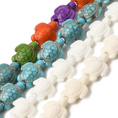 Chapelets de perles en turquoise synthétique&nbsp;G-E456-35D-8x10mm-1