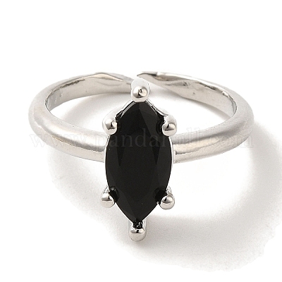 Реечное покрытие латунь микро паве кубический цирконий регулируемые кольца RJEW-H228-03P-1