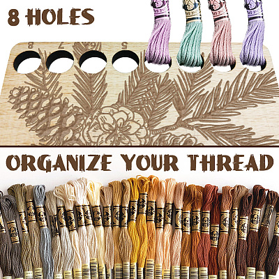 8-позиционные деревянные лотки для хранения ниток для вышивания TOOL-WH0056-029-1
