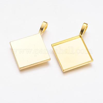 Ромб сеттинги кабошон сплава кулон&nbsp;PALLOY-D336-G-NR-1