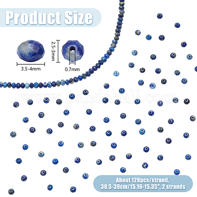 2 нити натуральных бусин из лазурита G-NB0005-77-1