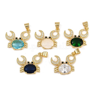 Латунные микро проложить кубического циркония подвески KK-A257-18G-1