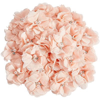 30 шт. полиэстер и пластик искусственный жемчуг и стразы цветочные украшения аксессуары&nbsp;DIY-SP0006-06A-1