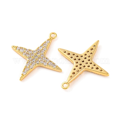 Латунные микропаве прозрачные подвески с фианитом KK-U017-10C-G-1