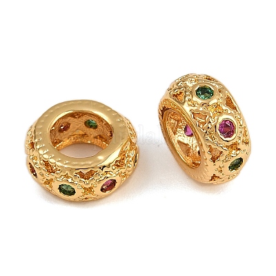 Латунные микро проложить Цирконий Европейский бисером KK-F910-02G-1