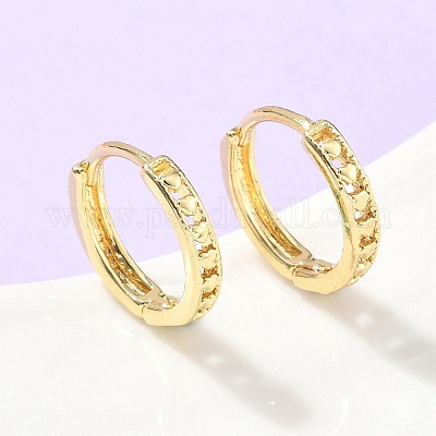 Серьги-кольца из латуни в форме сердца EJEW-Z102-21G-1
